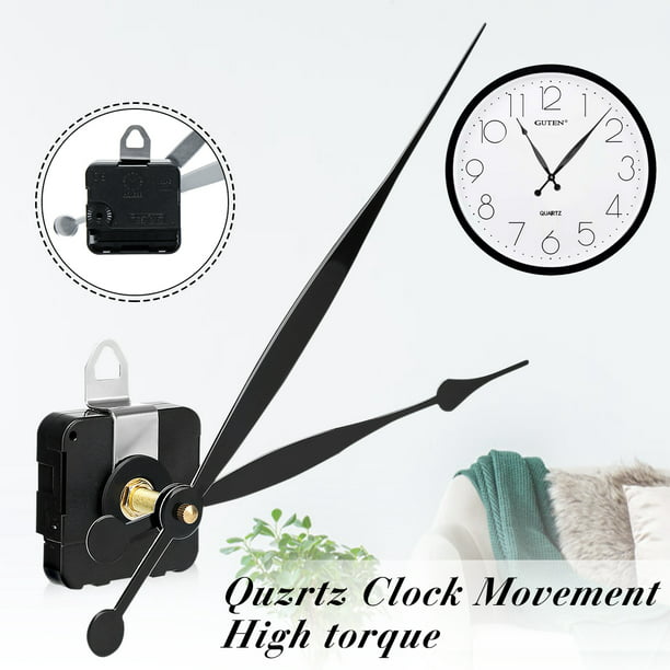 Quartz Clock Movement Mechanism 19mm Black Hands Wall Repair Parts Silent Kit